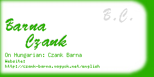 barna czank business card